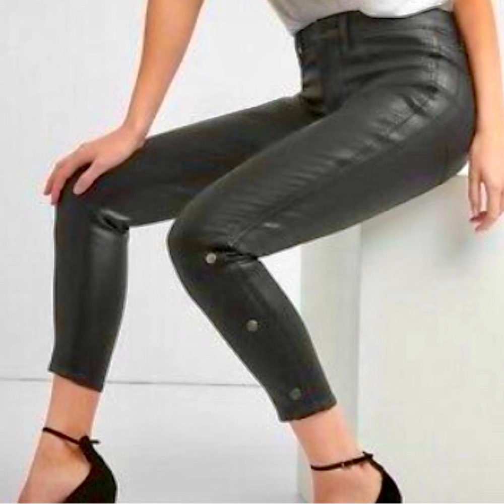 NWT Gap 1969 Faux Black Leather Pants-Skinny-Sz. 29T-Vegan Leather-Cozy Leggings